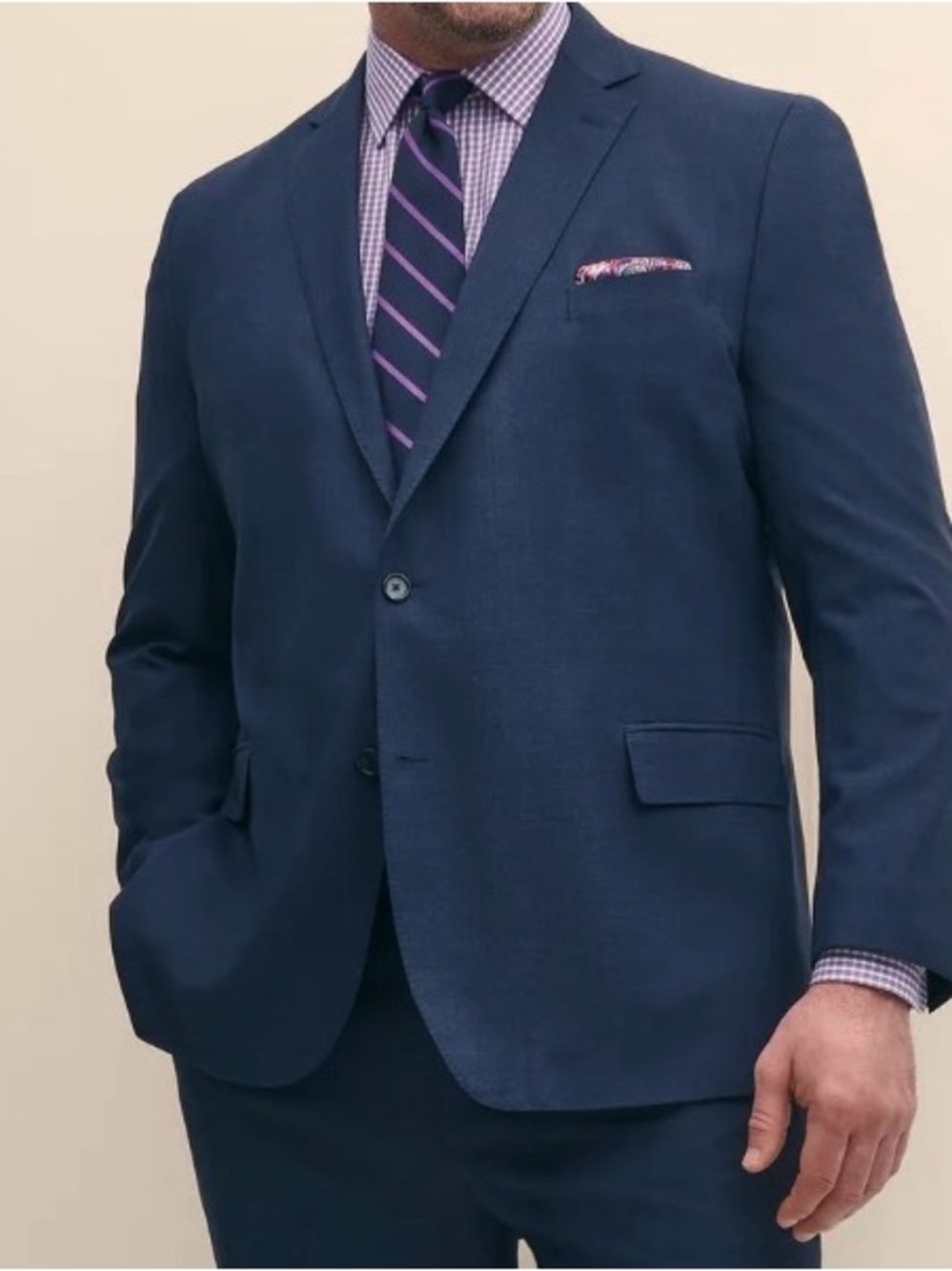 Brooks Brothers Explorer Madison Fit Blazer Navy Blue 48L Wool Blend 2- Button